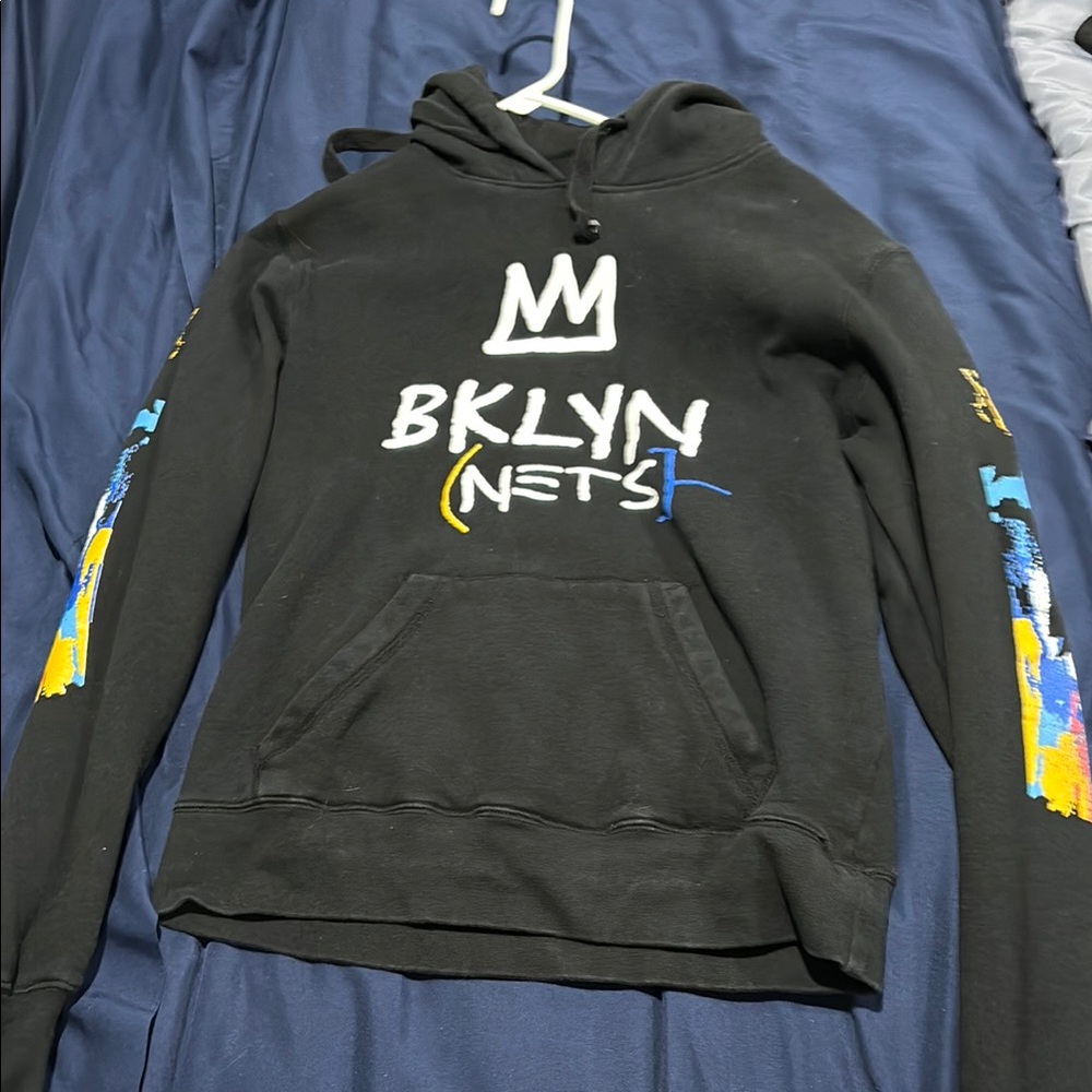 NBA Brooklyn Nets Black and White Hoodie Sweatshirt